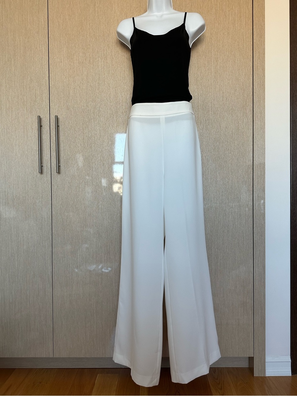 NWT ZARA White Wide-Leg Pants Size M